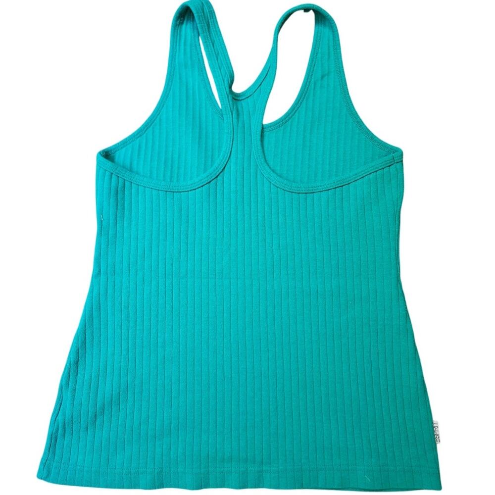 Esprit Ribbed Racerback Tank Top Aqua Medium - Picture 2 of 9